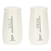 Set Sale e Pepe Porcellana con Decoro 58ml Bianco Crema Gli Onesti