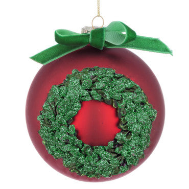 Pallina di natale D10 cm con Ghirlanda