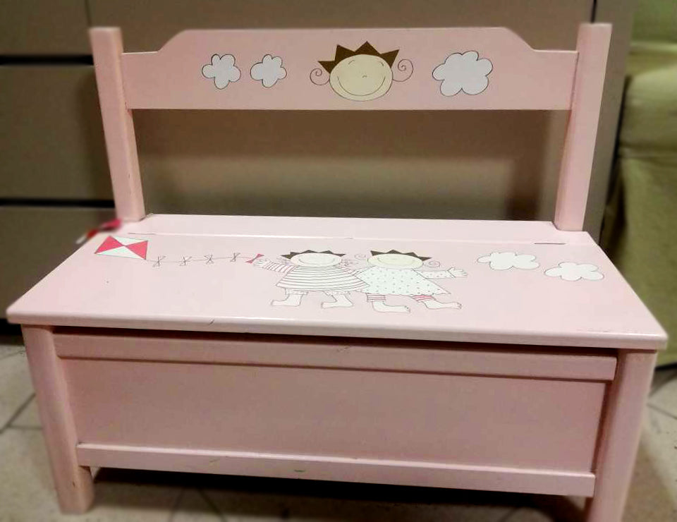 PANCA AXEL 55X67X30 CM ROSA E AZZURRO A SCELTA