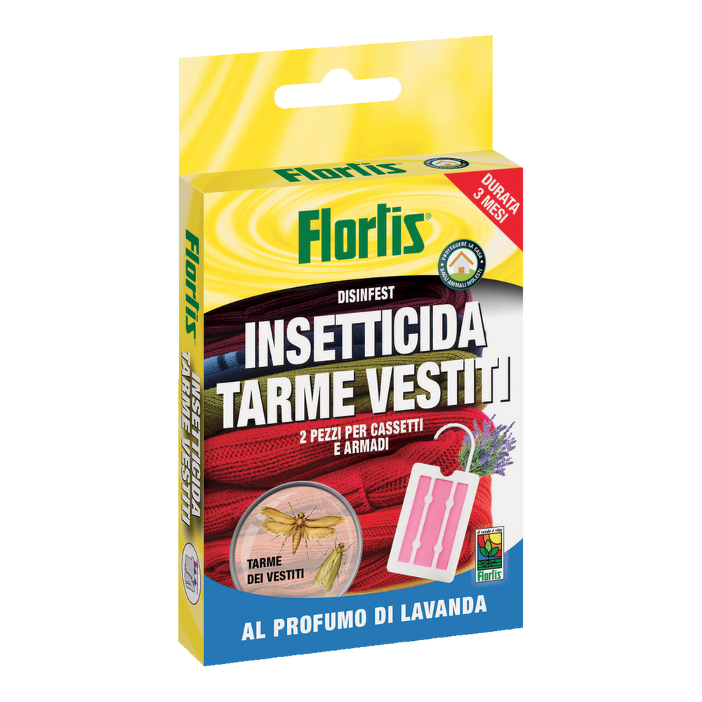 INSETTICIDA CONTRO LE TARME DEI VESTITI AL PROFUMO DI LAVANDA CONF. 2 PZ