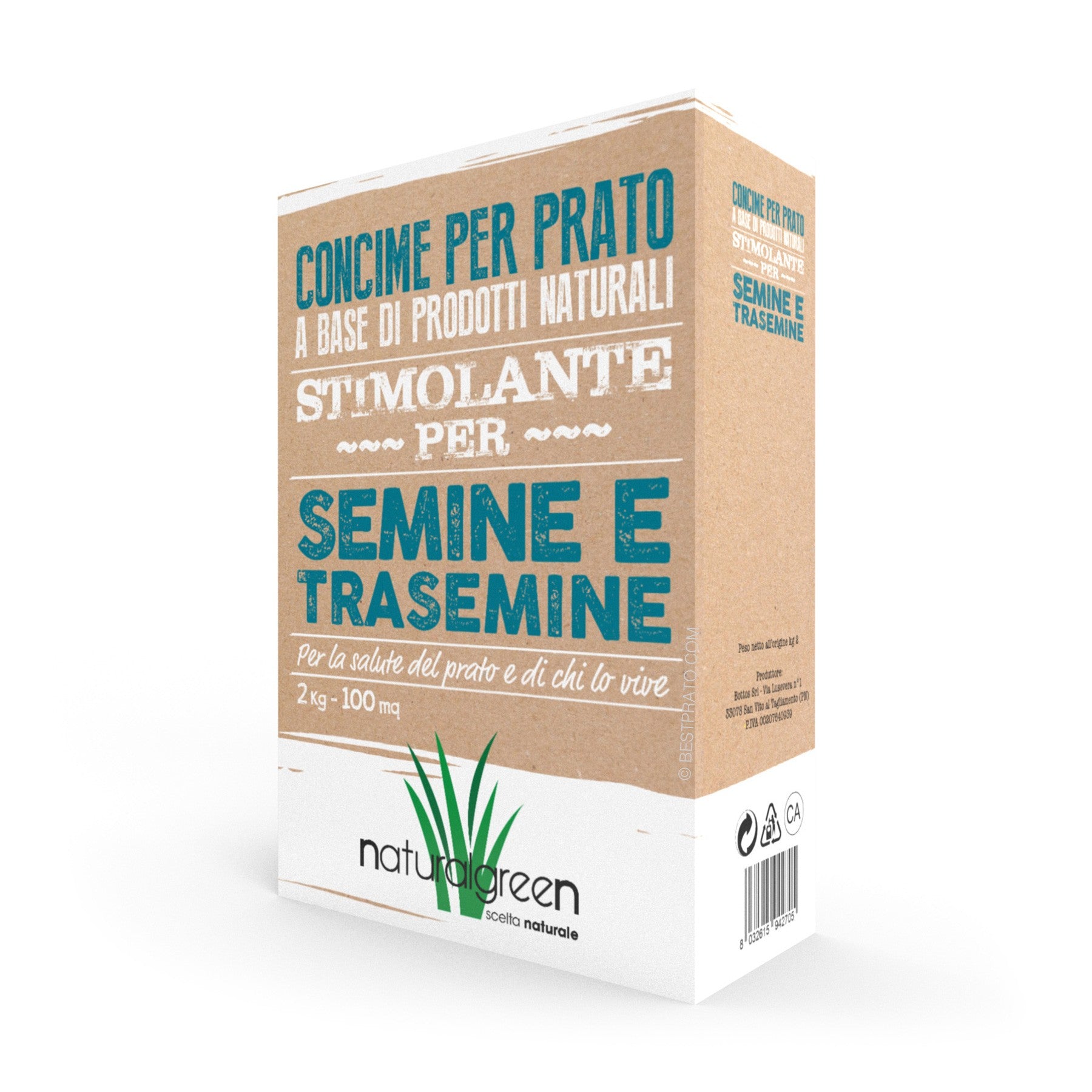 CONCIME PER PRATO STIMOLANTE NATURALGREEN SEMINE/TRASEMINE 2KG