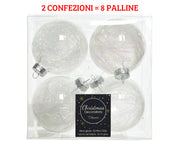 2 CONF. PALLINE TRASPARENTI 8 PEZZI 7 CM
