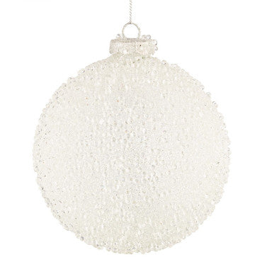 Pallina di Natale D10cm Bianca a Gocce