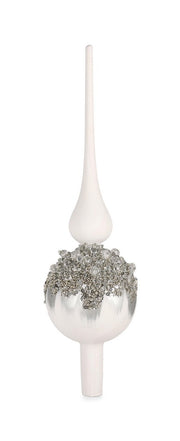 Puntale Albero Gleeful D8x30cm Bianco Christmas