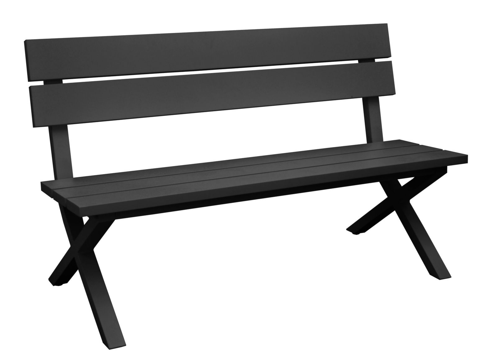 PANCHINA DOSSIER GRIGIA IN ALLUMINIO 160CM