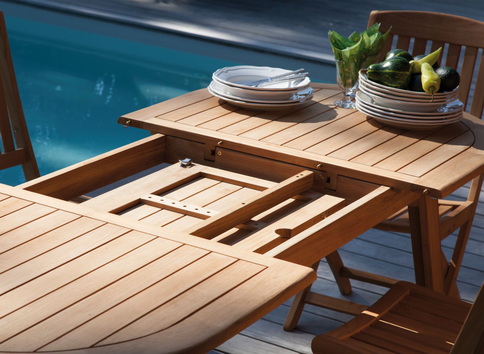 TAVOLO ALLUNGABILE TEAK LOLA 200/240X100 CM