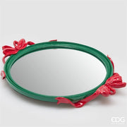 Vassoio Decorativo Fiocchi Ovale 51 cm Verde Rosso EDG