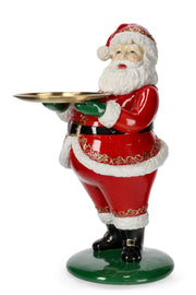 Statua Babbo Scott Stand con Vassoio H61,2 Rosso Oro Verde Christmas