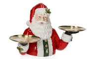 Vassoio Decorativo Babbo Natale 76.3x44.5x46.8cm Rosso Bianco Oro Christmas