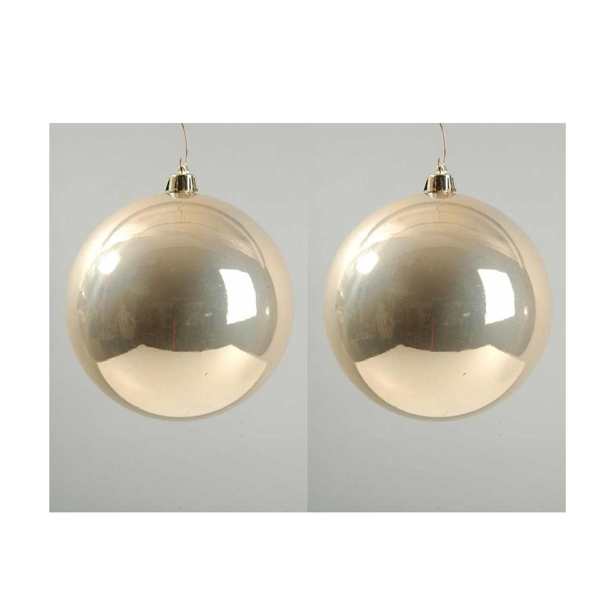 OFFERTA 2 PALLINE DI NATALE PERLA LUCIDO 14CM