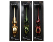 Puntale in vetro lucido glitter D 8 cm colori modello assortito Peraga Christmas