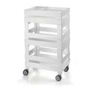 CARRELLO ORGANIZZATORE BASSO TIDY E STORE CIRCLE RICICLATO BIANCO
