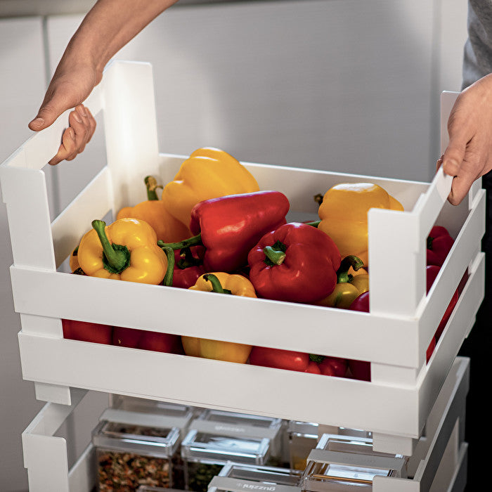 CARRELLO ORGANIZZATORE BASSO TIDY E STORE CIRCLE RICICLATO BIANCO