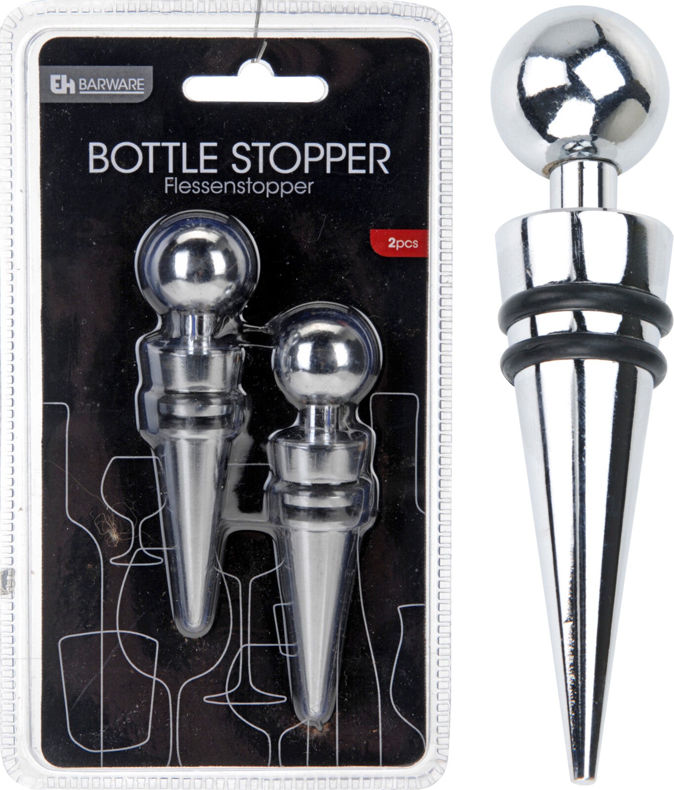 2 TAPPI PER BOTTIGLIA IN INOX