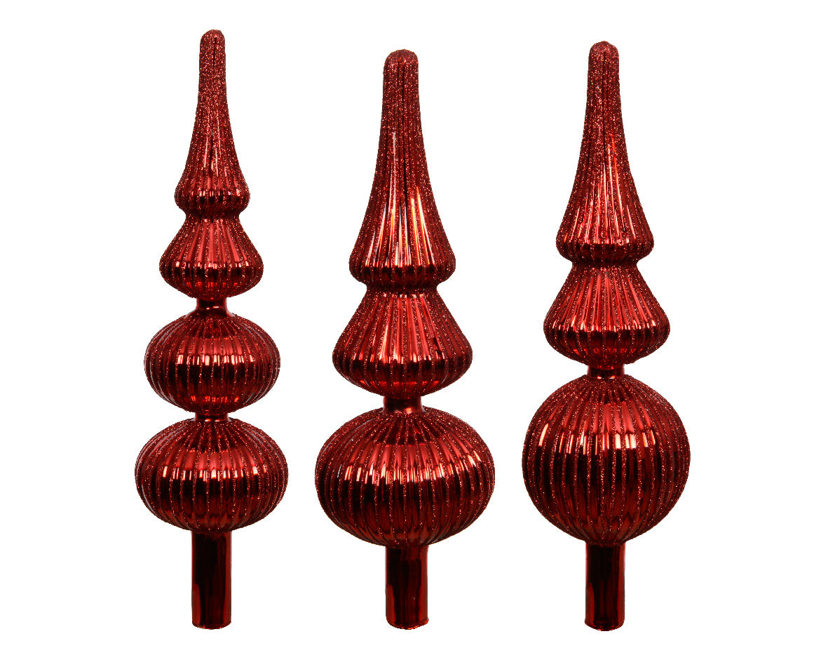 Puntale Glitter Lucido Rosso modello assortito H31cm