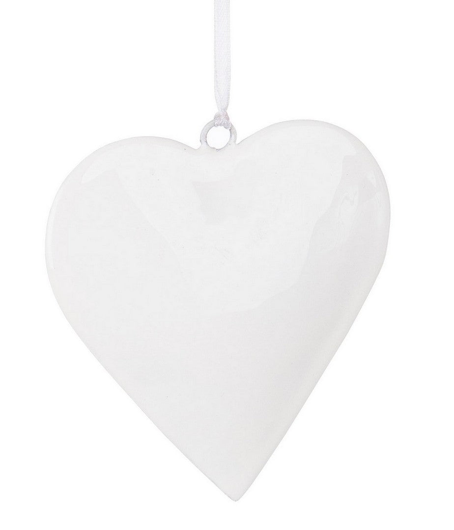 PENDAGLIO SHYLA CUORE BIANCO IN METALLO 10X10CM