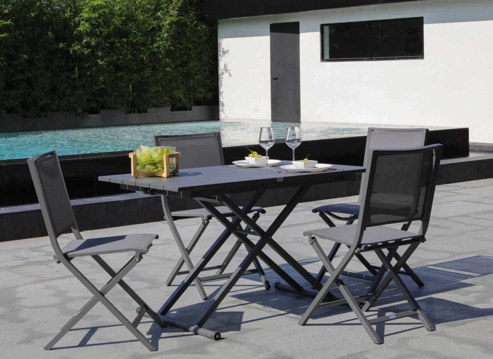 TAVOLO TRASFORMABILE 120X75CM GRIGIO