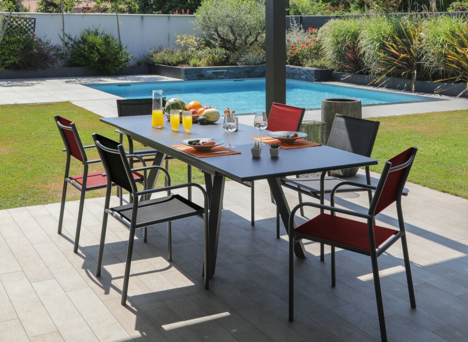 TAVOLO AGRA ALLUNGABILE 150/200/250X90 GRAFITE