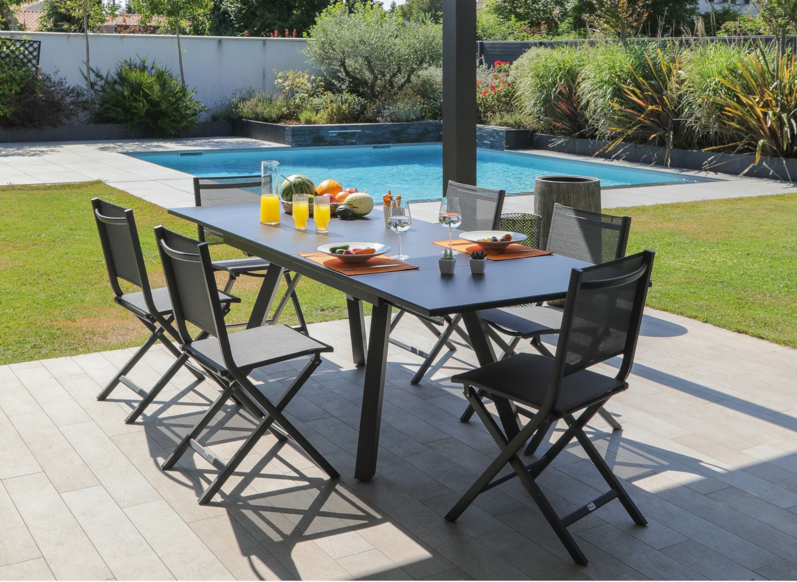 TAVOLO AGRA ALLUNGABILE 150/200/250X90 GRAFITE