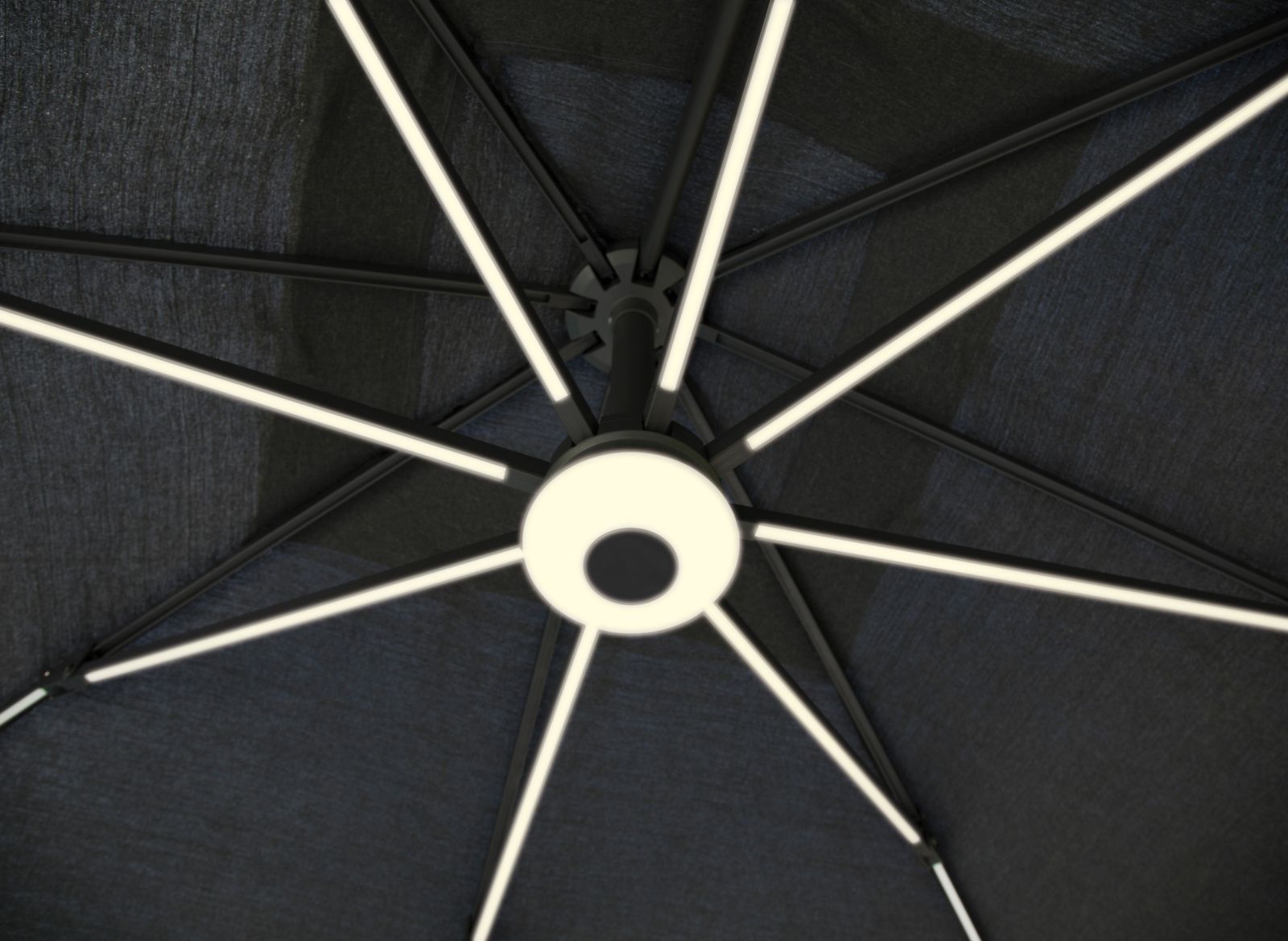 OMBRELLONE PARASOLE ELIOS 3X3MT CON LUCE LED GRIGIO CHIARO