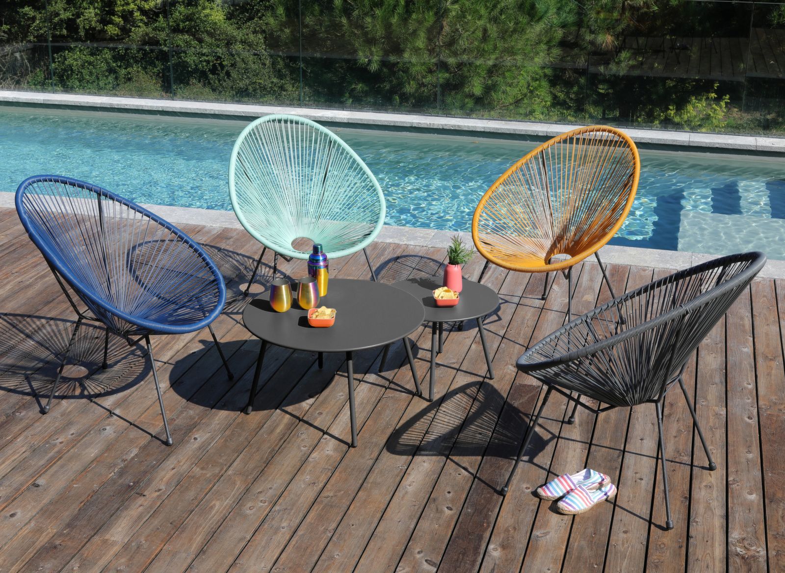TAVOLO BASSO RIO ANTRACITE Ø70CM