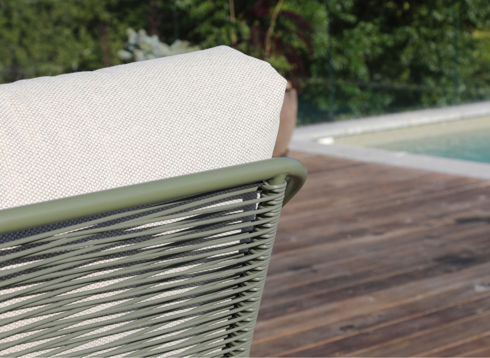 SALOTTO DA GIARDINO CON CUSCINI NOA VERDE/BEIGE