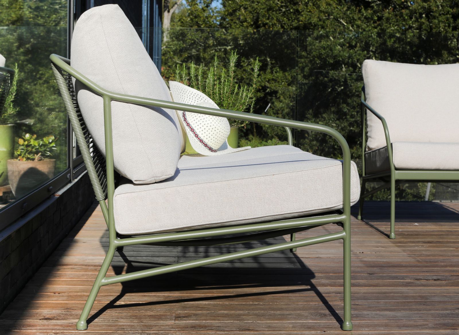 SALOTTO DA GIARDINO CON CUSCINI NOA VERDE/BEIGE