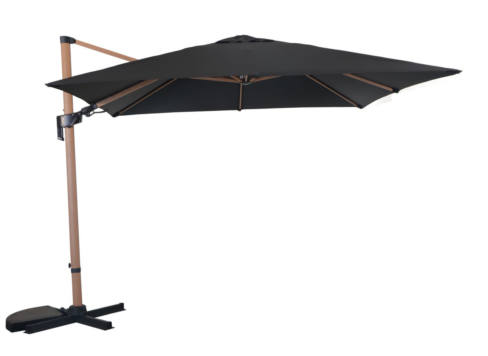 OMBRELLONE RETRATTILE/ORIENTABILE/INCLINABILE LATERALMENTE DEPORTE 3X3 QUERCIA/GRIGIO
