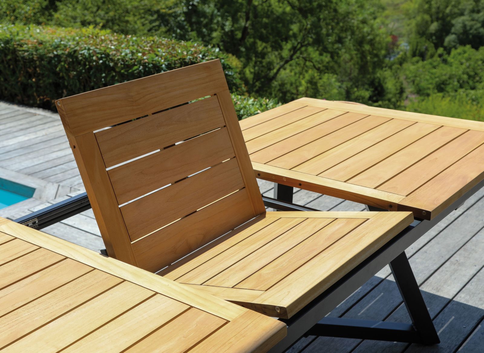 TAVOLO ALLUNGABILE AGIRA 180/240CM GRAFITE/TEAK