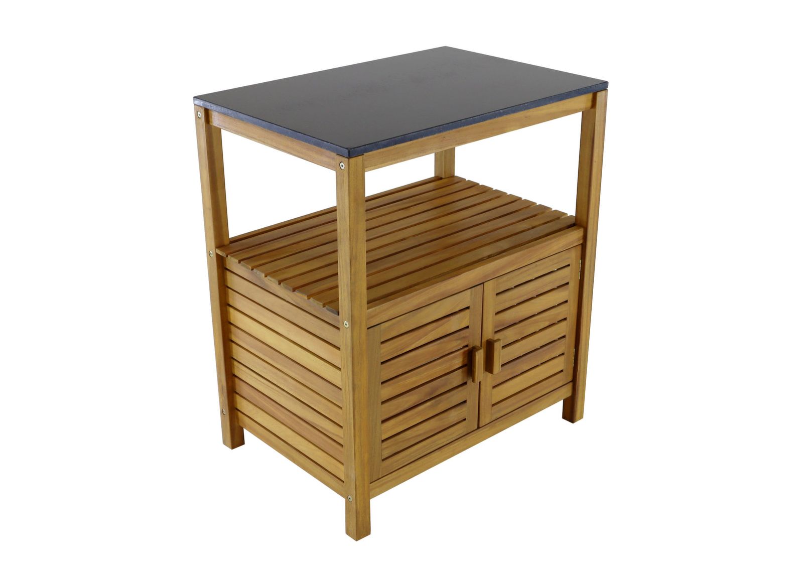 MOBILETTO FIDJI IN LEGNO CON RIPIANO IN GRANITO 52X75X87CM