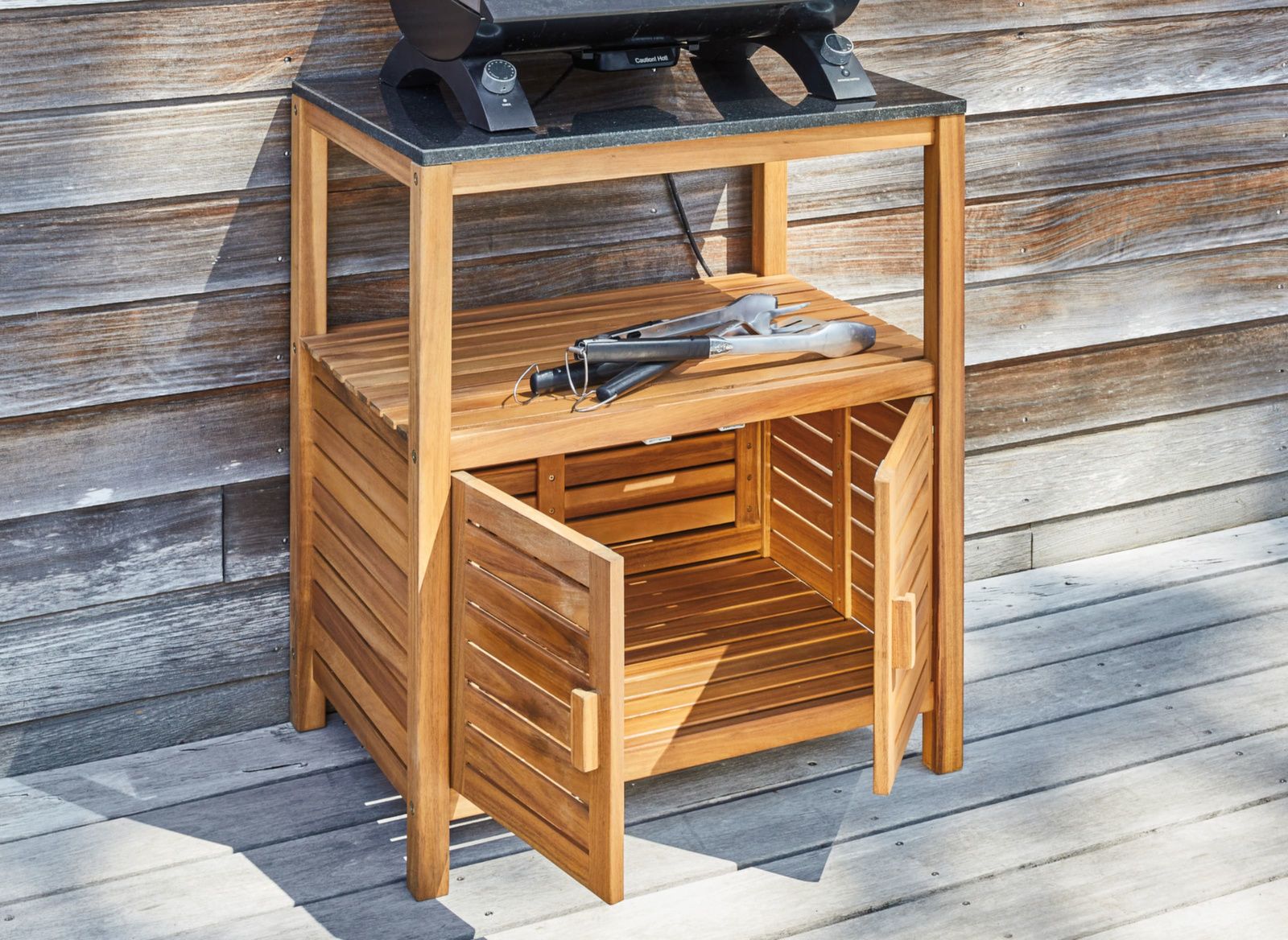 MOBILETTO FIDJI IN LEGNO CON RIPIANO IN GRANITO 52X75X87CM