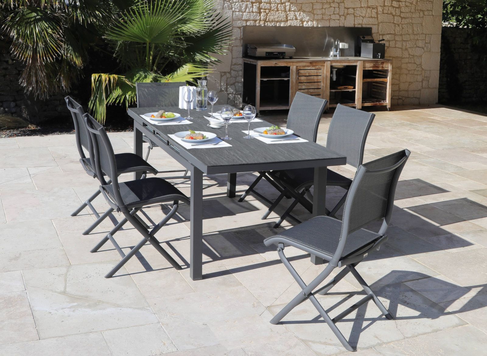 TAVOLO TERAMO 180/240X90 ALLUNGABILE IN HPL ARDESIA