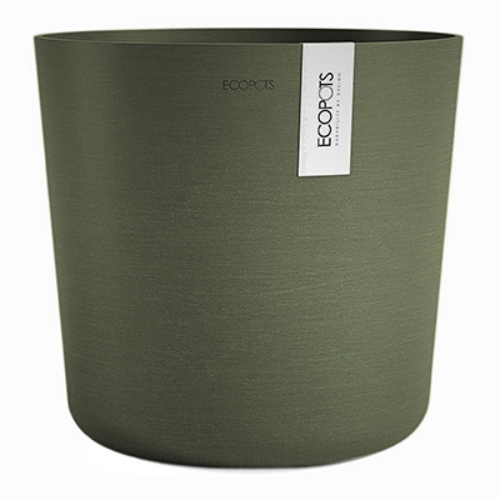 Vaso Rotondo Lima D25 H25.50 cm Verde Kaki ECOPOTS