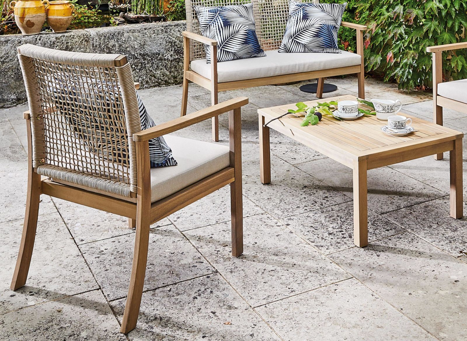 SALOTTO DA ESTERNO SEVILLE 4PZ ACACIA / BEIGE