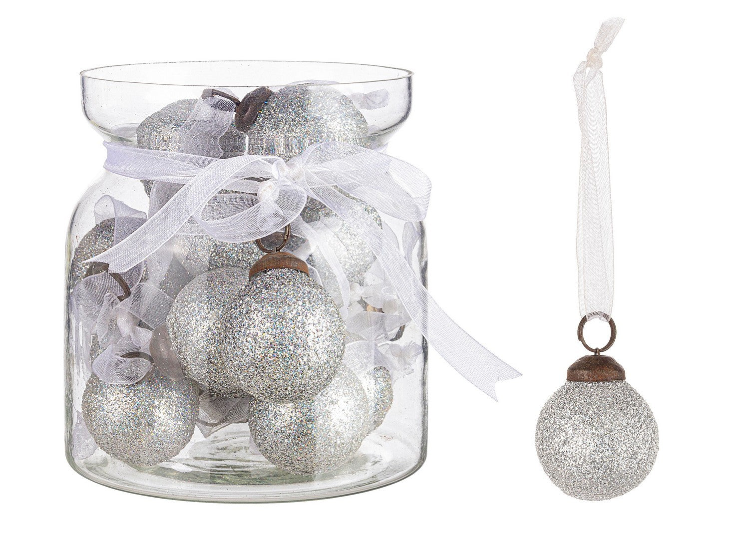 MINI PALLINA ARGENTO CON FIOCCO 2,5xH2,5CM