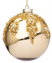 PALLINA DI NATALE ORO CON DECORAZIONE MELISSA Ø10CM