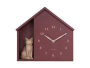 Orologio da Parete Gatto Seduto Rosso Borgogna Karlsson