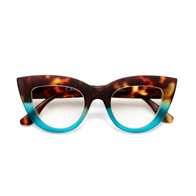 OCCHIALE MODELLO GATTO LITE SOFT TOUCH HAVANA BLUE GRADAZ. 1.50