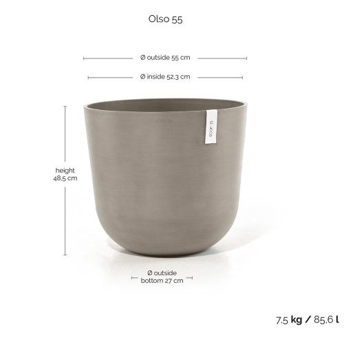 Vaso Rotondo Oslo D55 H47.90 cm Talpa ECOPOTS