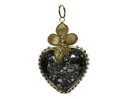 CUORE IN VETRO GRIGIO ANTICO DA APPENDERE 7X2,5X10CM