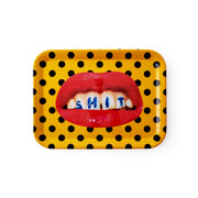 Vassoio Shit 32x43,5x2cm Giallo Pois Neri SELETTI