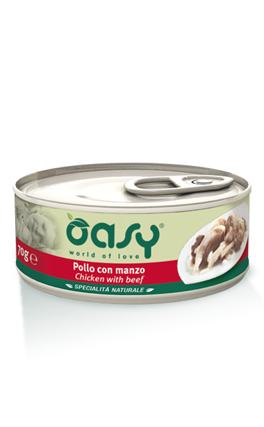 OASY MORE LOVE CIBO UMIDO IN LATTINA PER GATTI SPECIALITA' NATURALI GUSTO A SCELTA 70 GRAMMI
