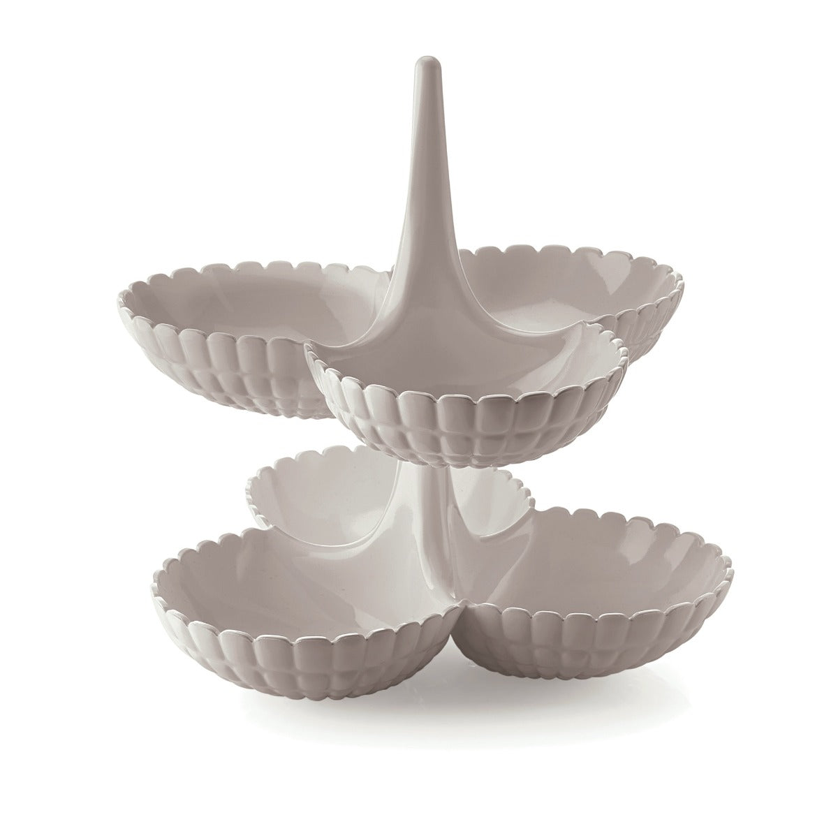 SET 2 ANTIPASTIERE TIFFANY TORTORA 25x23,5xh15,5 CM