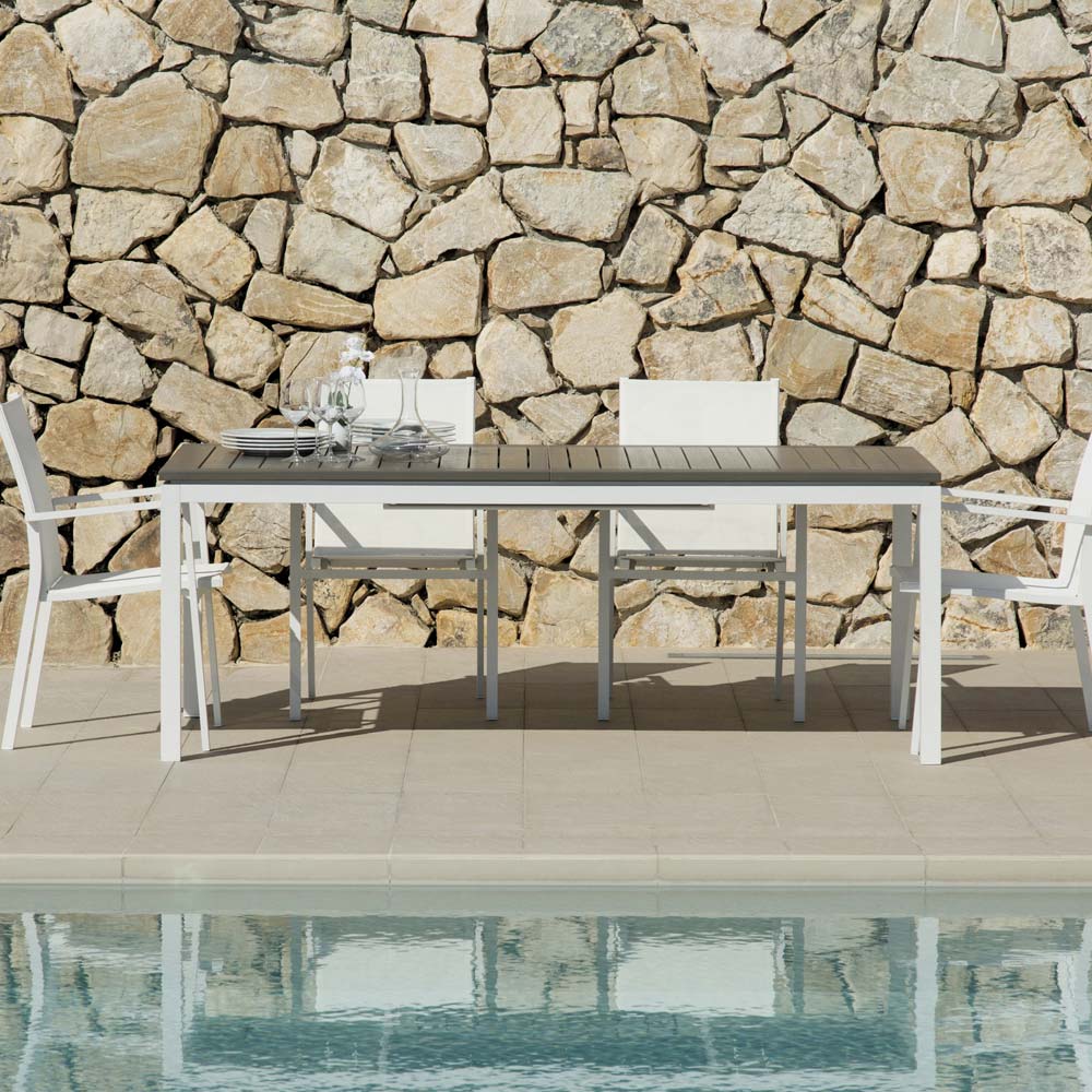 TAVOLO CARLOS ALLUNGABILE 200/280X100X75 CM BIANCO/TORTORA