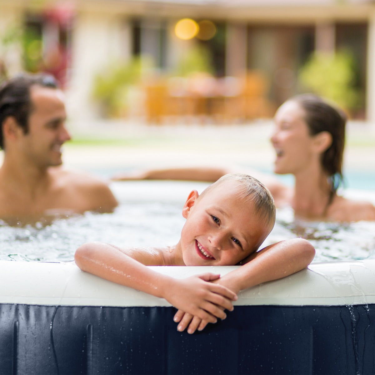 PISCINA SPA IDROMASSAGGIO BUBBLE MASSAGE BLU NAVY 4 POSTI 196 X 196 X 71 CM