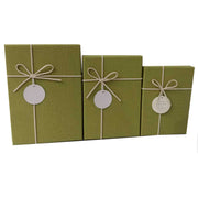 SET 3 PZ SCATOLA REGALO RETTANGOLARE VERDE