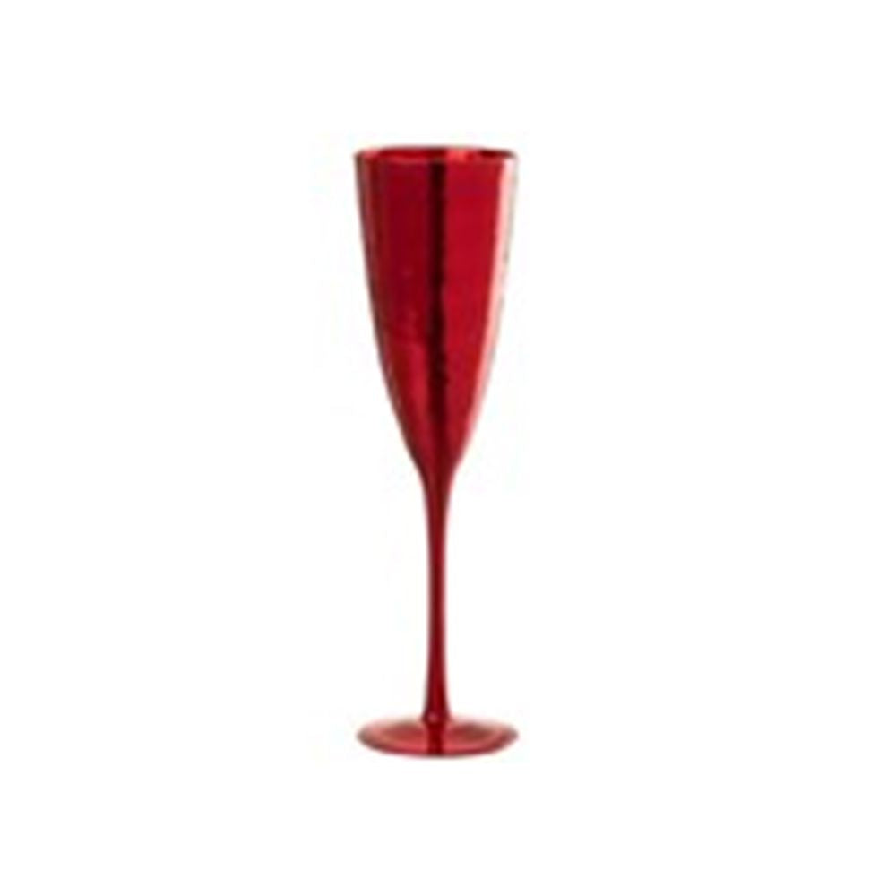 Bicchiere da Champagne a Specchio 7x7x26 cm Rosso