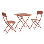 Set Bistro Yvonne Tavolo 70x70x72cm Sedie 44x50x85cm Terracotta BIZZOTTO
