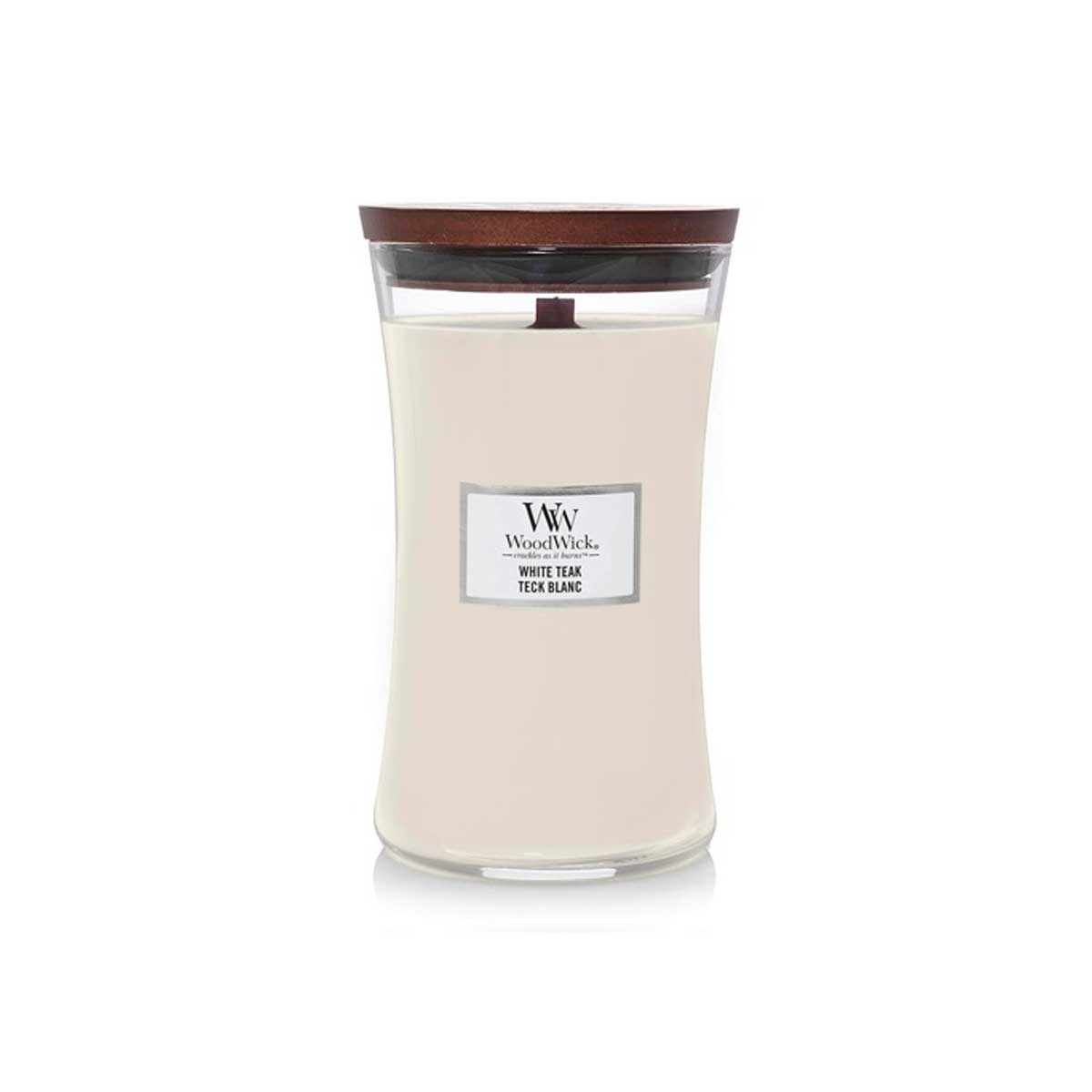 CANDELA CLESSIDRA GRANDE LARGE JAR WHITE TEAK