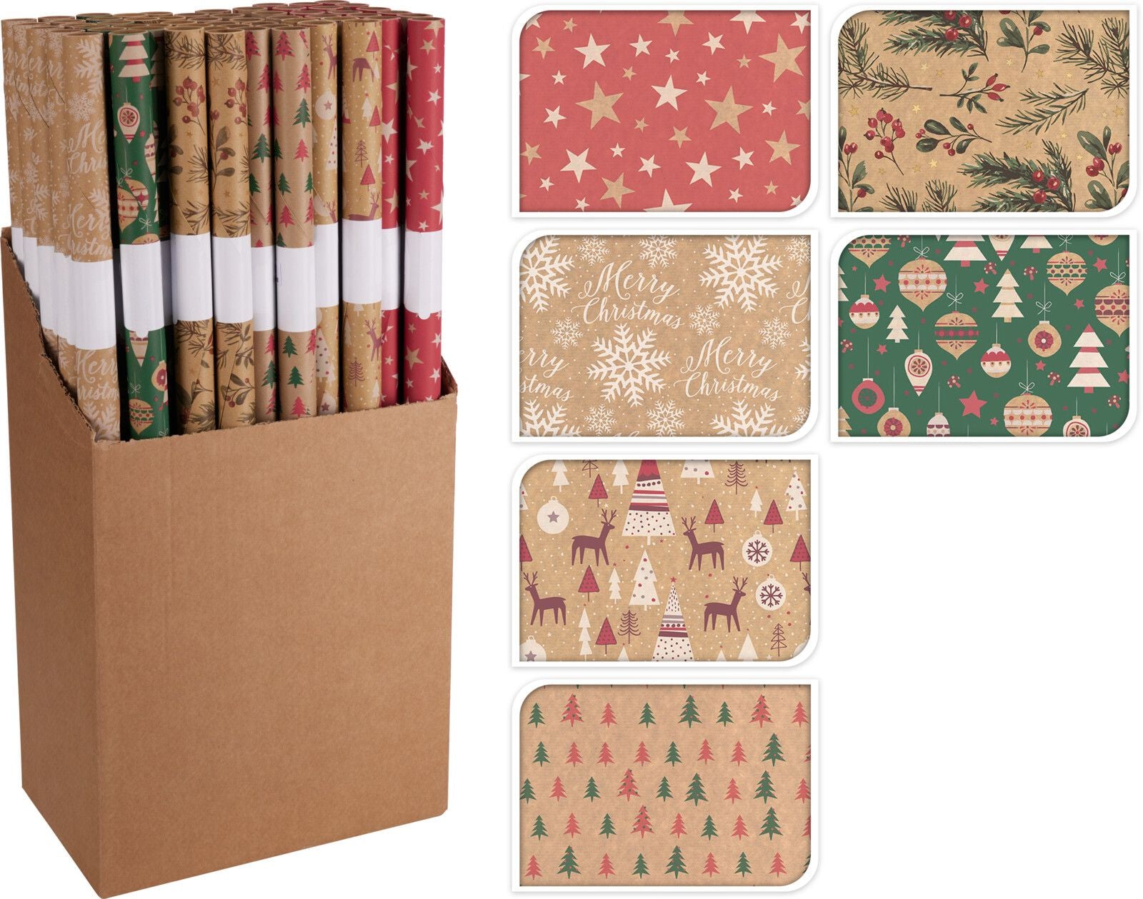 Carta Regalo Natalizia 70x200cm modello assortito Multicolore